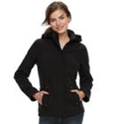 Women's Weathercast Hooded Soft Shell Jacket, Size: Small, Black