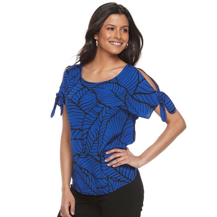 Women's Apt. 9&reg; Print Crepe Top, Size: Xxl, Dark Blue