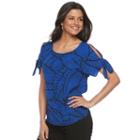 Women's Apt. 9&reg; Print Crepe Top, Size: Xxl, Dark Blue