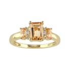 Citrine & Diamond Accent 10k Gold 3-stone Ring, Women's, Size: 9, Yellow