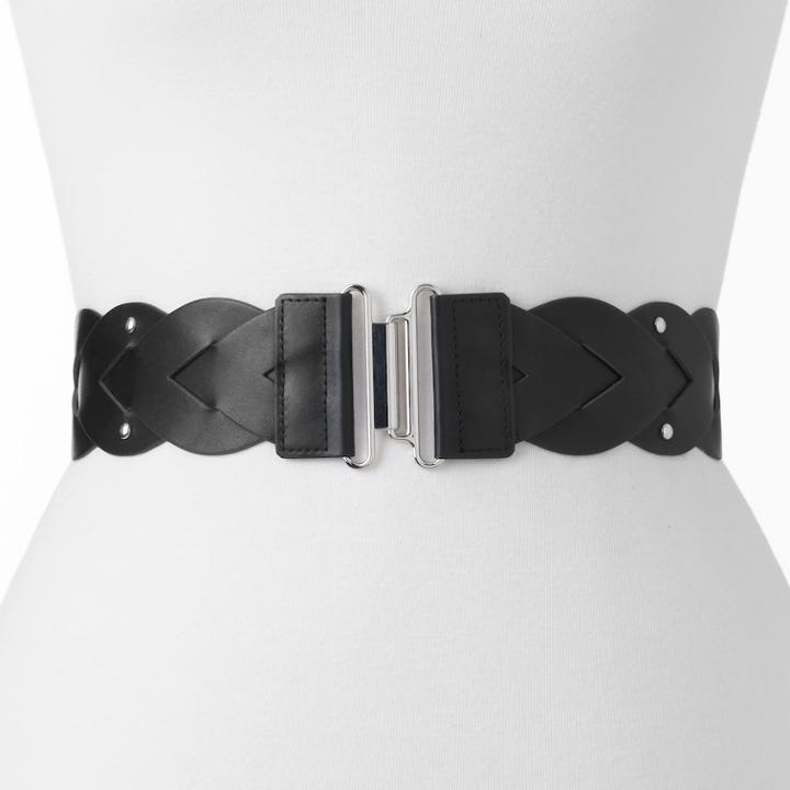 Women's Sonoma Goods For Life&trade; Flat Braided Stretch Belt, Size: L-xl, Black