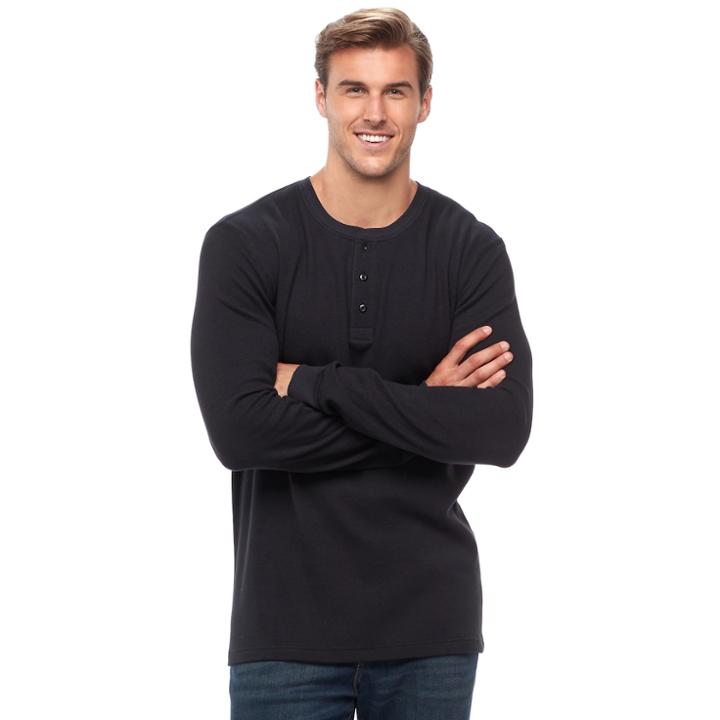 Big & Tall Sonoma Goods For Life™ Performance Thermal Henley, Men's, Size: 3xl Tall, Black