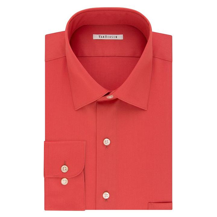 Big & Tall Van Heusen Regular-fit Solid Lux Sateen No-iron Spread-collar Dress Shirt, Men's, Size: 19 36/7b, Med Pink