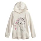 Girls 4-12 Sonoma Goods For Life&reg; Sequined Graphic French Terry Hoodie, Size: 6x, White