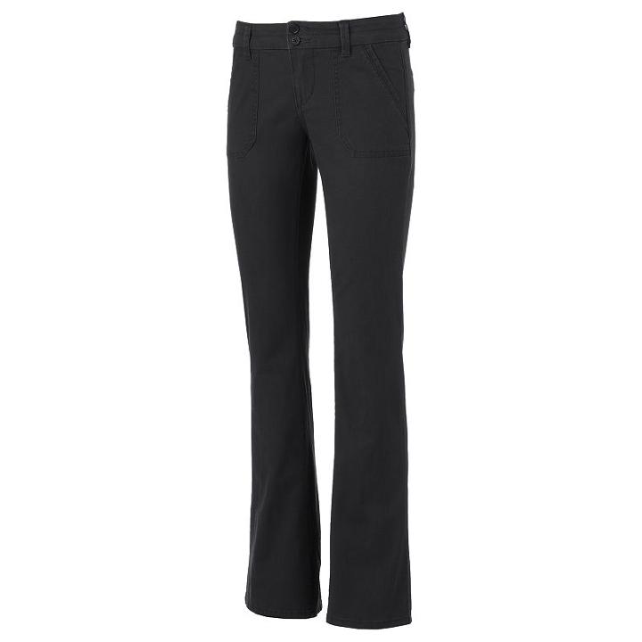 Juniors' Unionbay Hayden Twill Bootcut Pants, Teens, Size: 15, Black