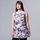 Plus Size Simply Vera Vera Wang Asymmetrical Draped Tank, Women's, Size: 2xl, Grey