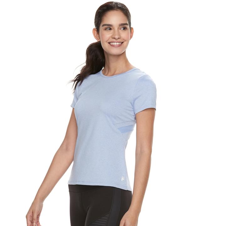 Women's Fila Sport&reg; Mesh Inset Short Sleeve Tee, Size: Medium, Light Blue