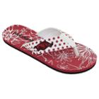 Women's College Edition Arkansas Razorbacks Floral Polka-dot Flip-flops, Size: Small, White