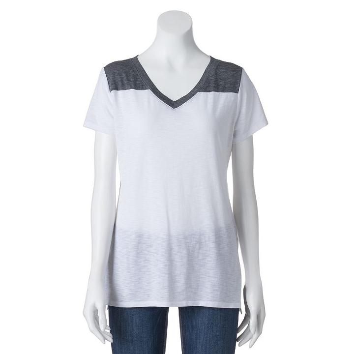 Juniors' So&reg; Back-cutout Burnout Active Tee, Girl's, Size: Xs, White