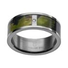Diamond Accent Stainless Steel Tigerstripe Camouflage Wedding Band - Men, Size: 11, Multicolor