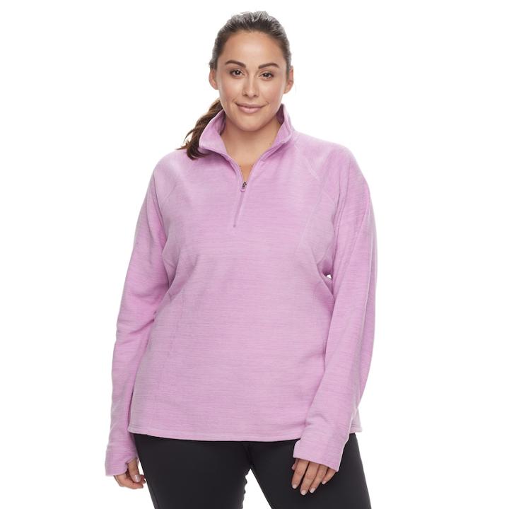 Plus Size Tek Gear Microfleece 1/4-zip Pullover Top, Women's, Size: 3xl, Med Purple