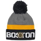 Adult Reebok Boston Bruins Cuffed Pom Knit Hat, Grey