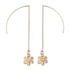 Flower Chain Threader Earrings, Women's, Gold