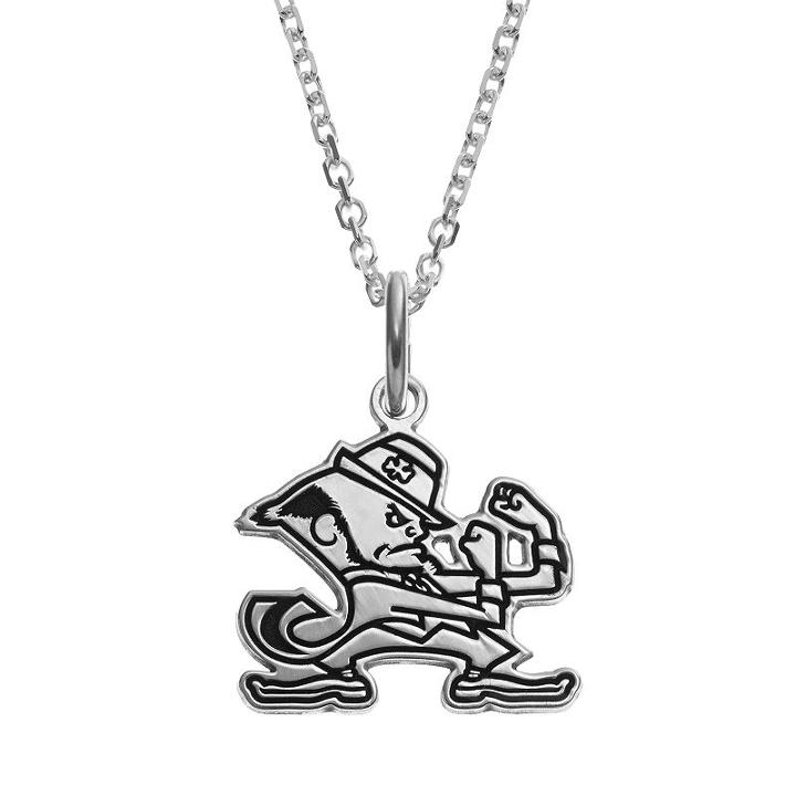 Fiora Sterling Silver Notre Dame Fighting Irish Team Logo Pendant Necklace, Women's, Size: 16, Grey