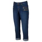 Women's Jennifer Lopez Zipper Capri Jeans, Size: 14, Blue