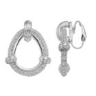 Napier Mesh Nickel Free Clip On Door Knocker Earrings, Women's, Silver