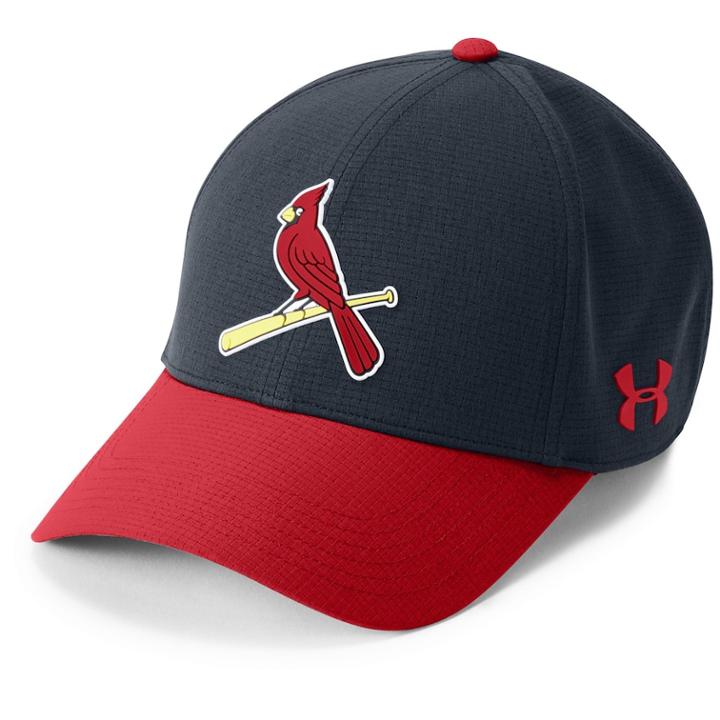 Adult Under Armour St. Louis Cardinals Driver Adjustable Cap, Men's, Navy Alt