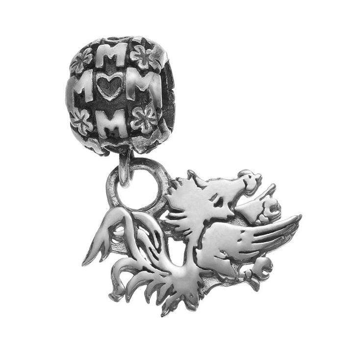 Dayna U Sterling Silver South Carolina Gamecocks Team Logo Mom Charm, Women's, Grey