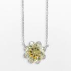 Siri Usa By Tjm Sterling Silver Canary And White Cubic Zirconia Necklace, Women's, Size: 18, Yellow