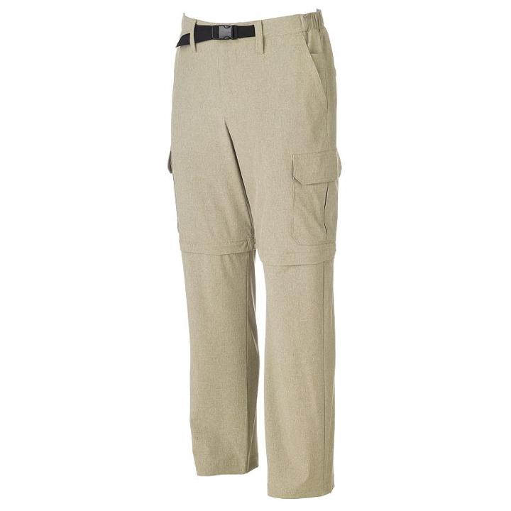 Men's Croft & Barrow&reg; Classic-fit Performance Stretch Belted Convertible Cargo Pants, Size: 40x32, Med Beige