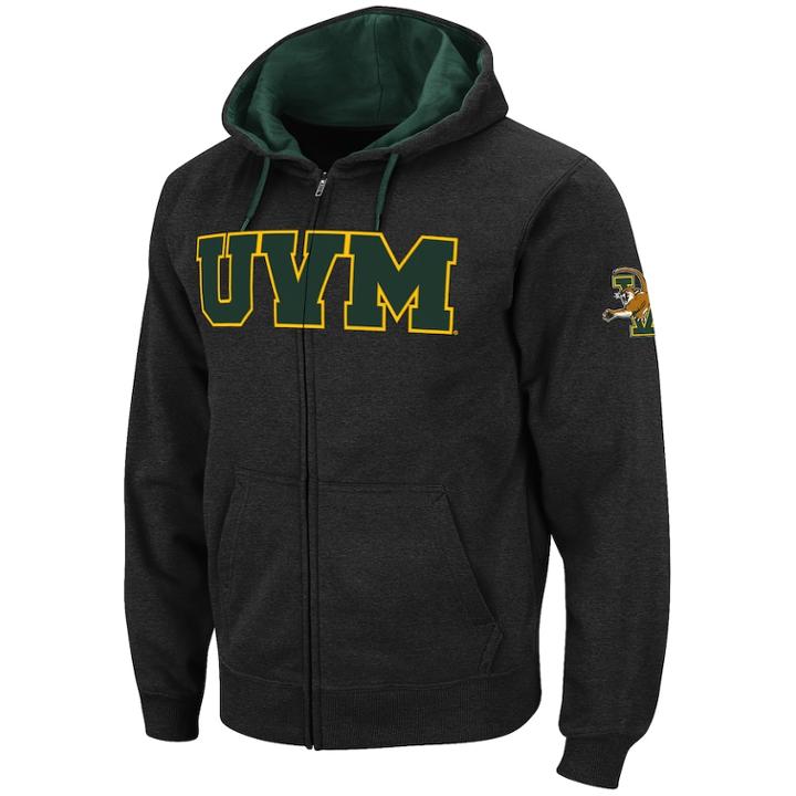Men's Vermont Catamounts Full-zip Fleece Hoodie, Size: Xl, Grey