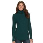 Women's Croft & Barrow&reg; Ribbed Turtleneck, Size: Xxl, Turquoise/blue (turq/aqua)