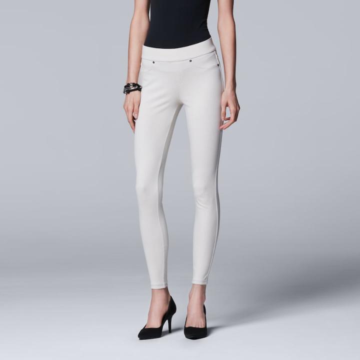 Simply Vera Vera Wang Contemporary Denim Leggings, Women's, Size: Medium, White