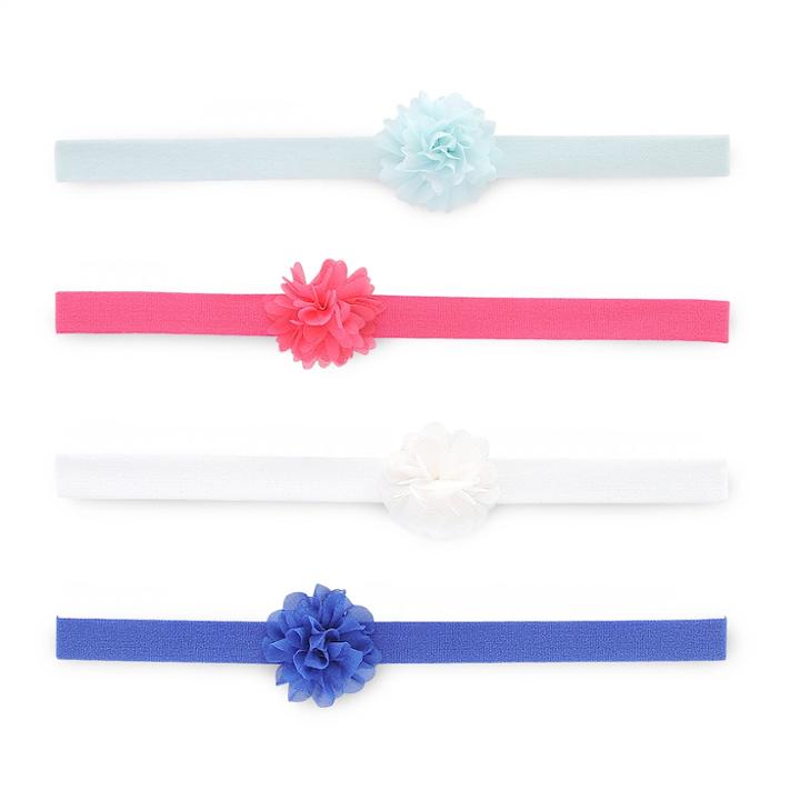 Baby Girl Carter's 4-pk. Floral Rosette Head Wrap Set, Size: 0-6 Months, Multi