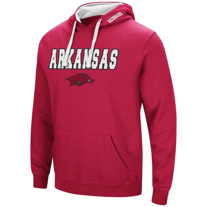 Men's Arkansas Razorbacks Pullover Fleece Hoodie, Size: Xxl, Dark Red