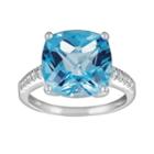 14k White Gold Blue Topaz And Diamond Accent Ring, Women's, Size: 8