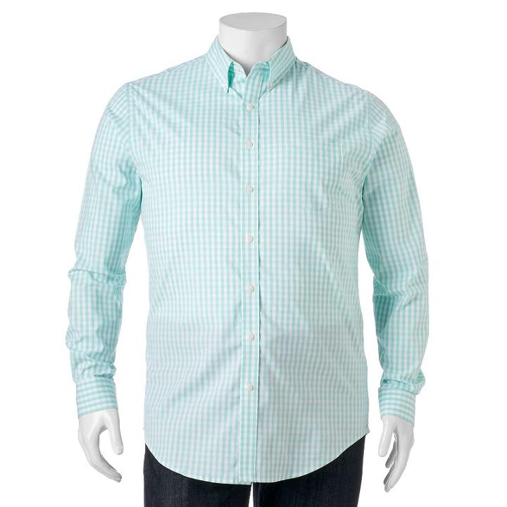 Big & Tall Croft & Barrow&reg; True Comfort Classic-fit Stretch Button-down Shirt, Men's, Size: Xxl Tall, Brt Green