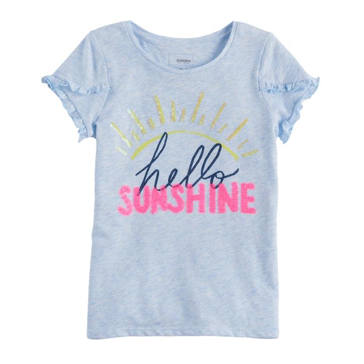 Girls 4-12 Sonoma Goods For Life&trade; Overlapping Ruffle Tee, Size: 6, Lt Purple