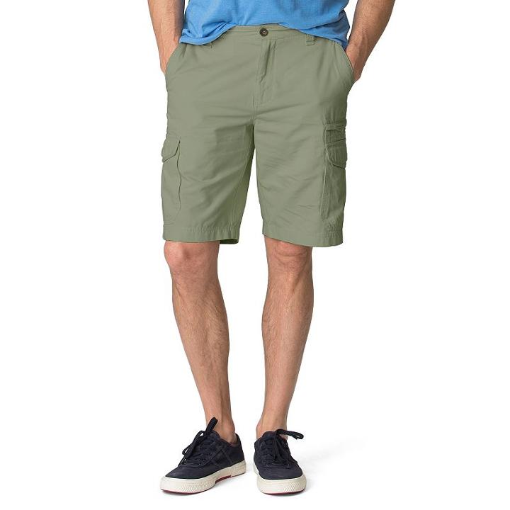 Men's Chaps Classic-fit Textured Cargo Shorts, Size: 40, Beig/green (beig/khaki)