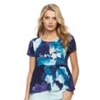 Women's Juicy Couture Floral Peplum Tee, Size: Small, Black