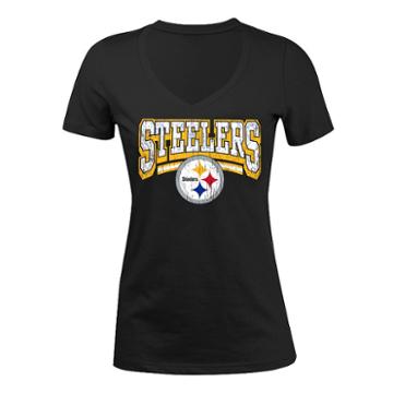 Women's 5th & Ocean Pittsburgh Steelers Jersey Tee, Size: Small, Black