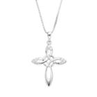 Diamond Classics Sterling Silver 1/10 Carat T.w. Cross Pendant, Women's, Size: 18, White