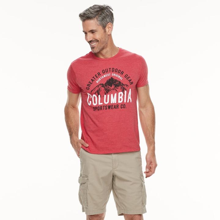 Men's Columbia Bernard Logo Graphic Tee, Size: Xl, Brt Red