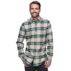 Big & Tall Croft & Barrow&reg; True Comfort Plaid Classic-fit Flannel Button-down Shirt, Men's, Size: Xl, Med Green