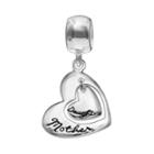 Individuality Beads Sterling Silver Mother & Daughter Double Heart Charm, Women's, Grey