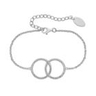 Lab-created White Sapphire Sterling Silver Interlocking Circle Bracelet, Women's, Size: 6