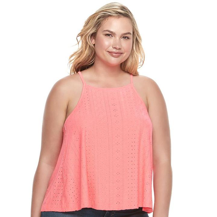 Juniors' Plus Size So&reg; Lace-up Back Halter Top, Girl's, Size: 3xl, Lt Orange