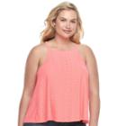 Juniors' Plus Size So&reg; Lace-up Back Halter Top, Girl's, Size: 3xl, Lt Orange