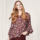 Lc Lauren Conrad Runway Collection Print Flutter Top - Women's, Size: Xl, Purple