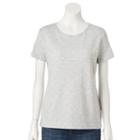 Women's Croft & Barrow&reg; Essential Crewneck Tee, Size: Xxl, Light Grey