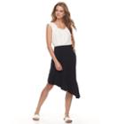 Petite Apt. 9&reg; Asymmetrical Mix-print Skirt, Women's, Size: Xs Petite, Black