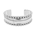 Sterling Silver Beaded Cuff Bracelet, Women's, Size: 7, Grey