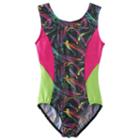 Girls 4-14 Jacques Moret Swirl Colorblock Leotard, Size: Medium, Brown Over