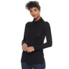 Women's Apt. 9&reg; Textured Hem Turtleneck Sweater, Size: Small, Black