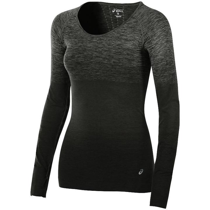 Women's Asics Seamless Long Sleeve Top, Size: Large, Black
