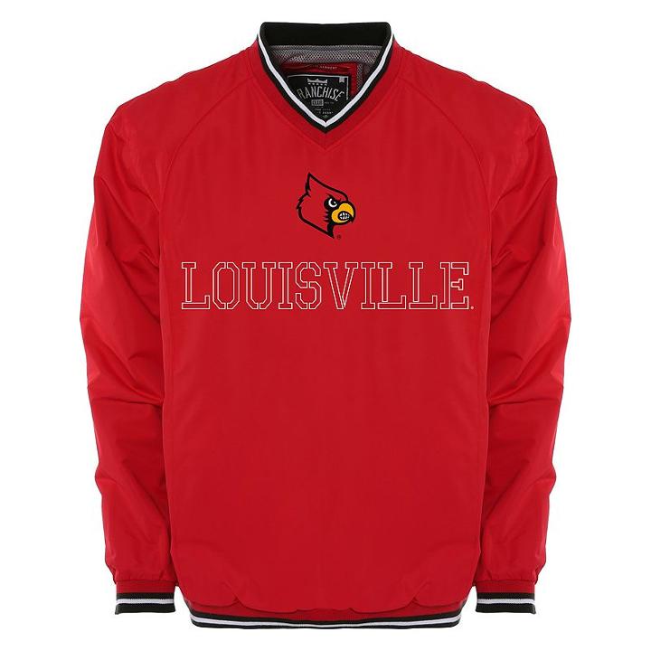 Men's Franchise Club Louisville Cardinals Trainer Windshell Pullover, Size: Xxl, Red